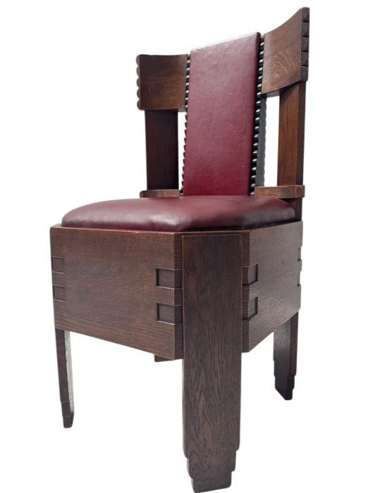 Two Art Deco Amsterdamse School Side Chairs Eibink & Snellebrand Style, 1920s